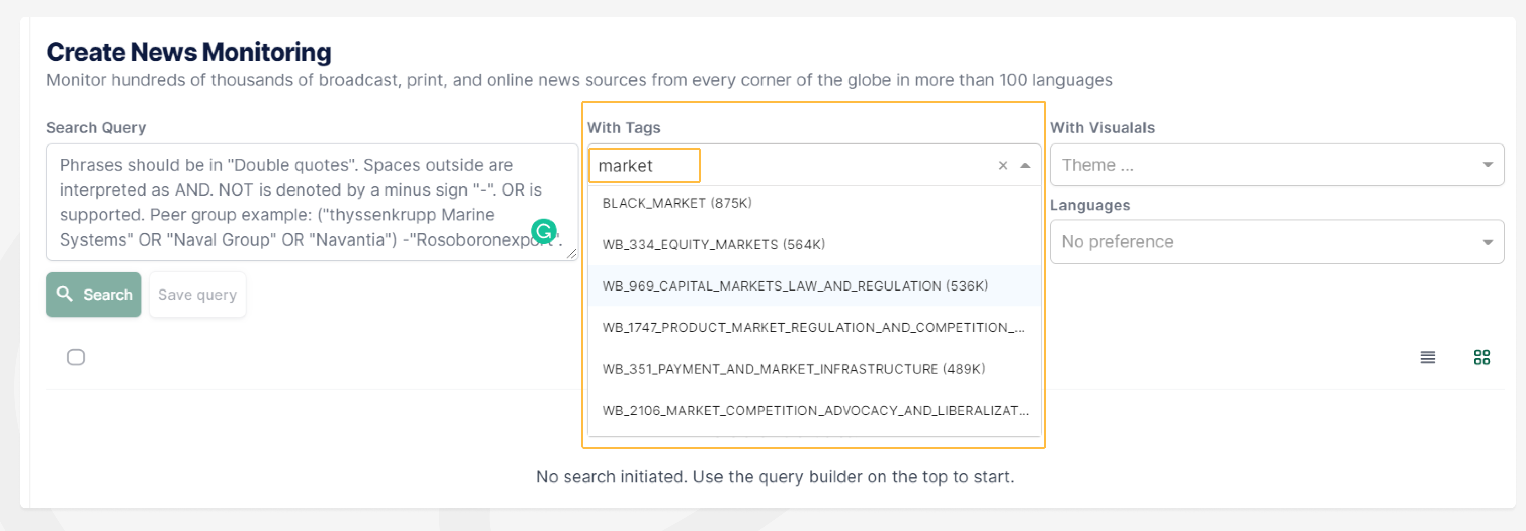 News Zoom - Competitive Monitoring TAGS